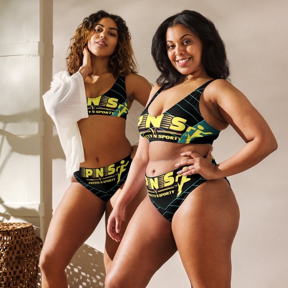 PNS) Pretty N Sporty - High-Waisted Bikini Teal - Swimwear - Picture 3 of 4